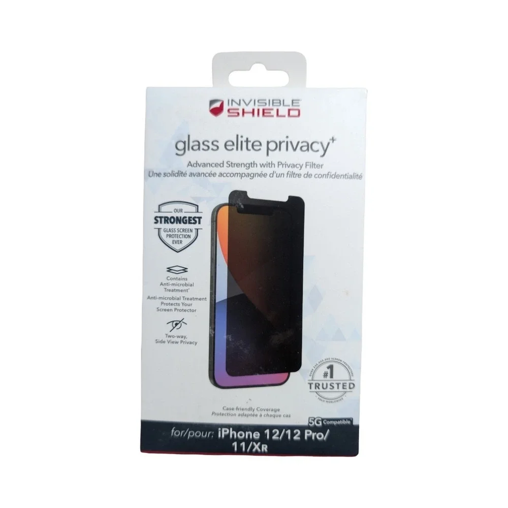 Aa9-N Zagg InvisibleShield Glass Elite Privacy+ Protector iPhone 12/11/XR/12 Pro